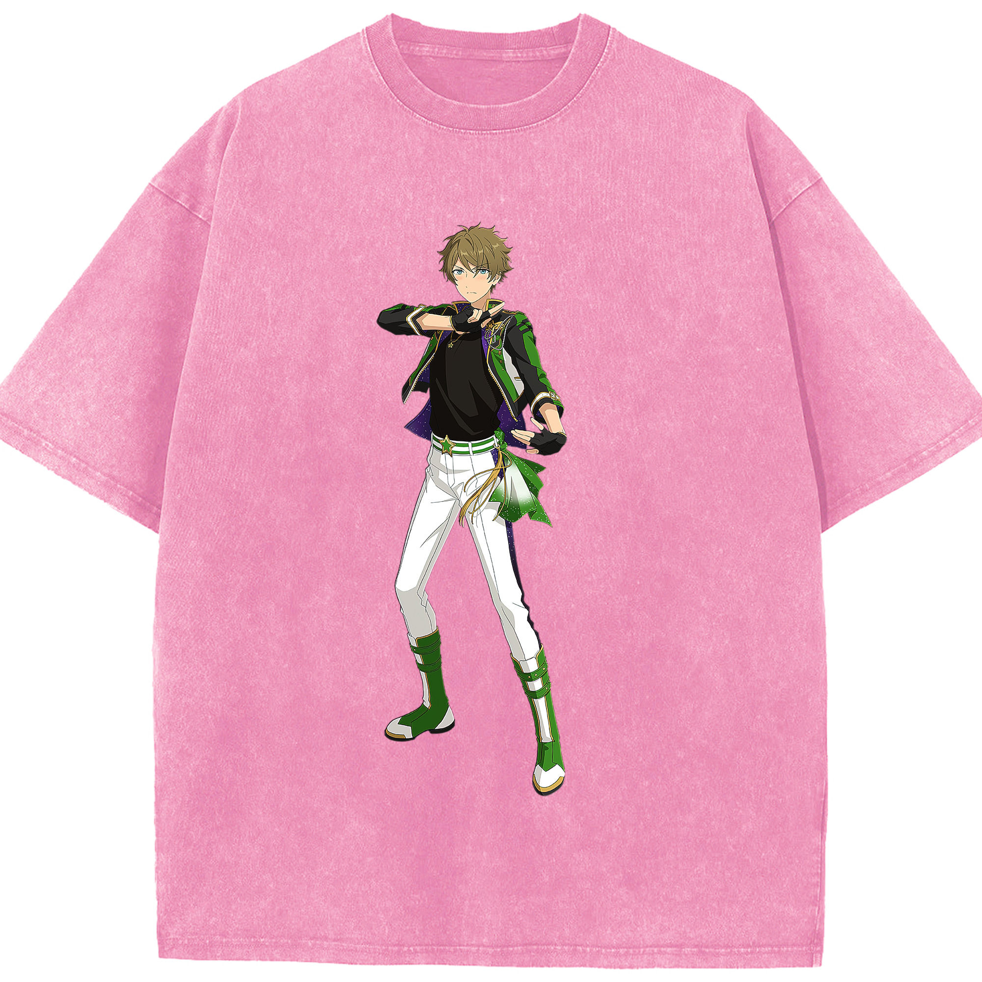 （画像用） あんさんぶるスターズ! Ensemble Stars 綿100% ヴィンテージ風 半袖Tシャツ（フロントプリント）